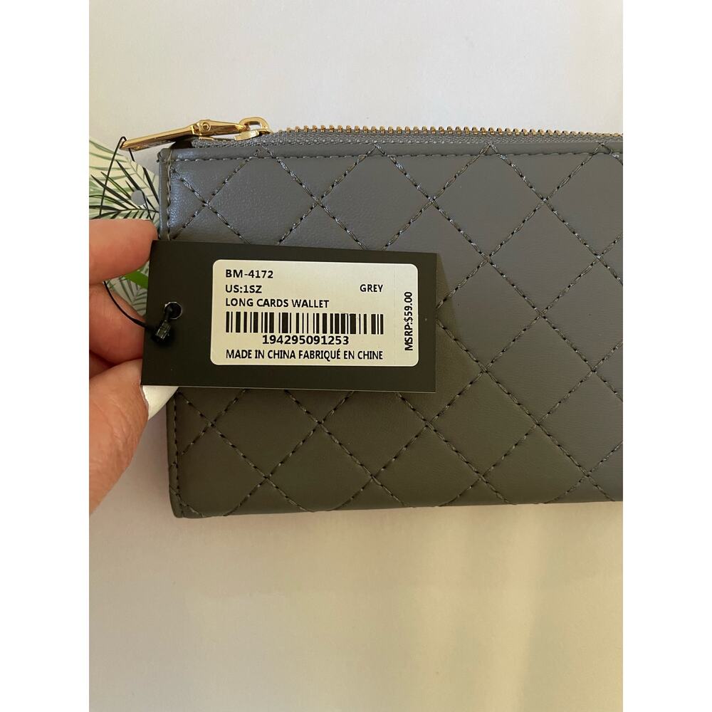 Badgley Mischka Long Cards Wallet, NWT Grey - Picture 6 of 6